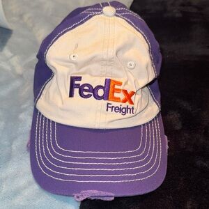 FedEx Freight Purple and White Cap distressed